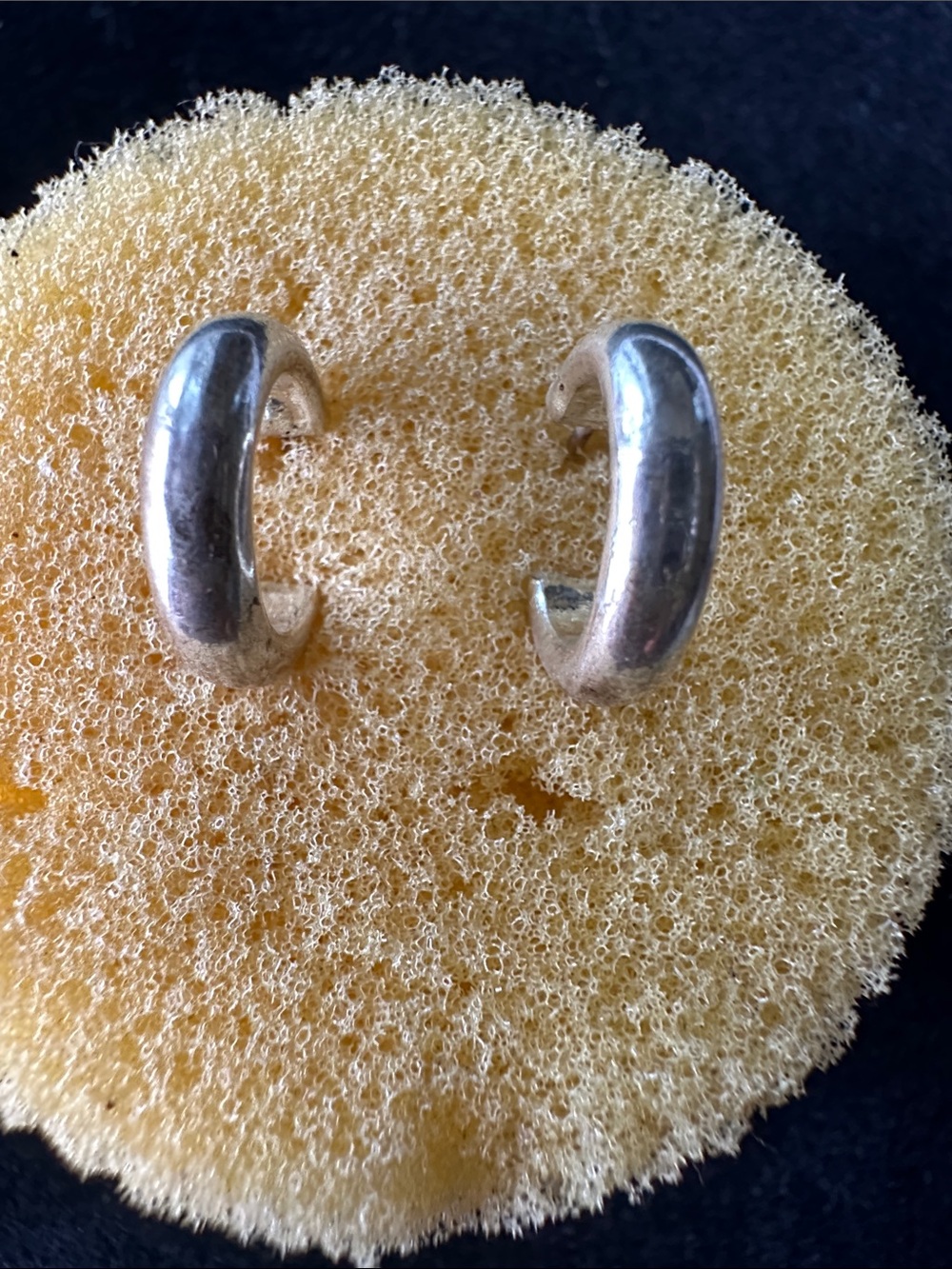 Sterling Silver Hoop Huggie Earrings - Silver